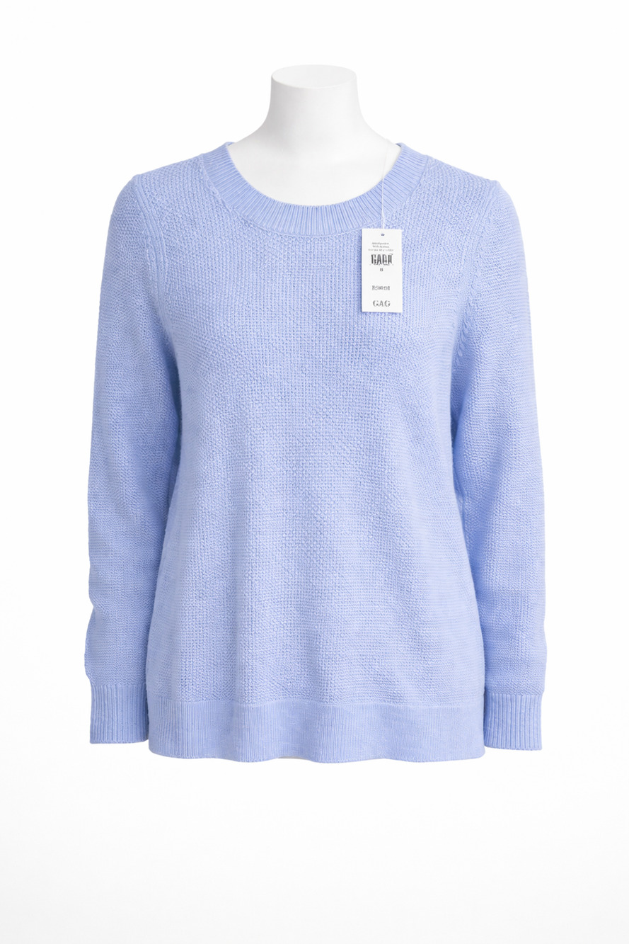GAP Bella Crew Blue Crystal Waffle Knit Sweater Soft Classic Small
